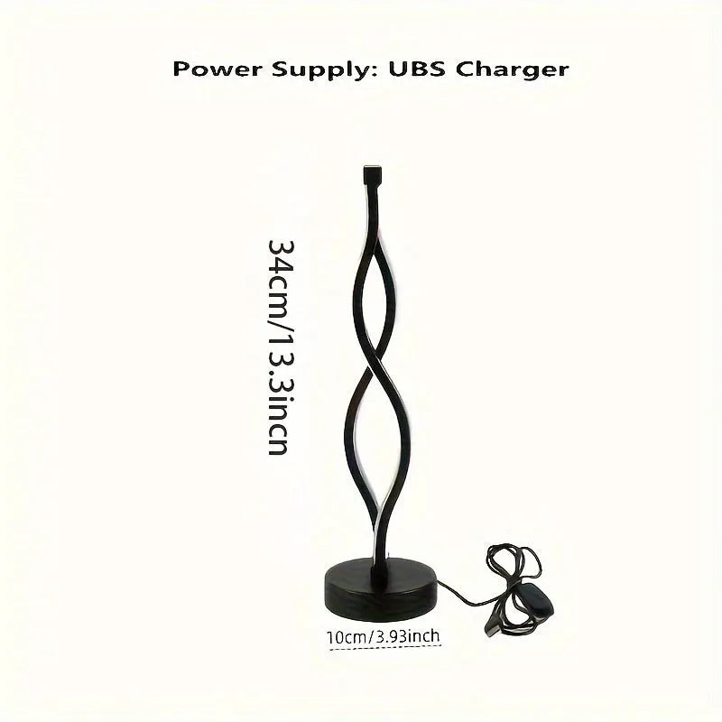 Black aluminium desk lamp with touch dimming and three-colour button controls