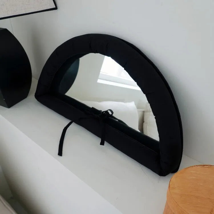 Soft cotton-filled fabric mirror in sapphire blue colour, 23x40cm size