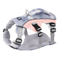 Reflective light blue adjustable dog chest strap harness made of polyester