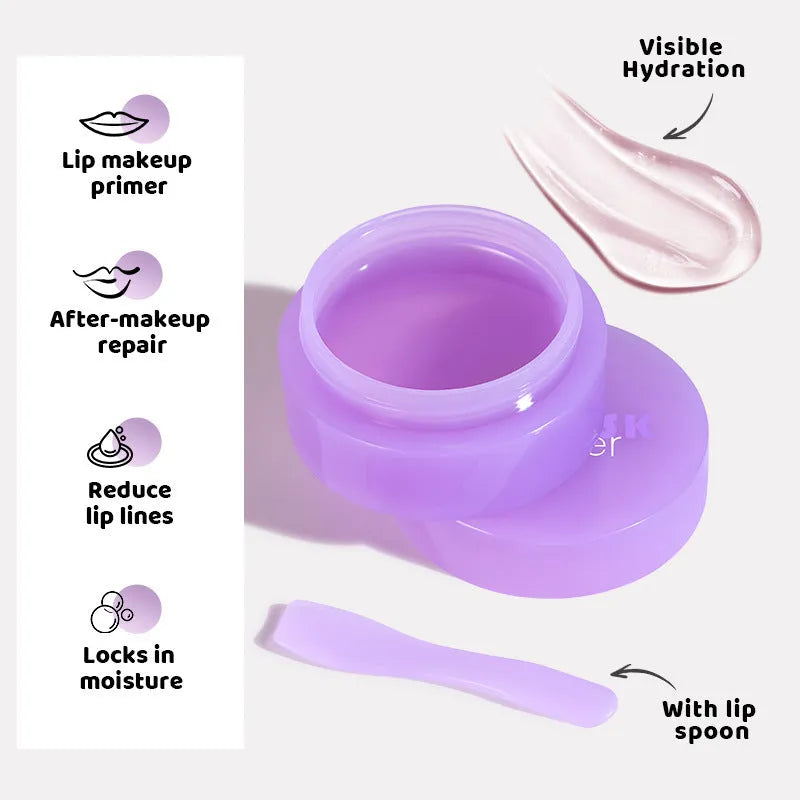Exfoliating lip balm 10ml with plastic lip scraper tool and applicator