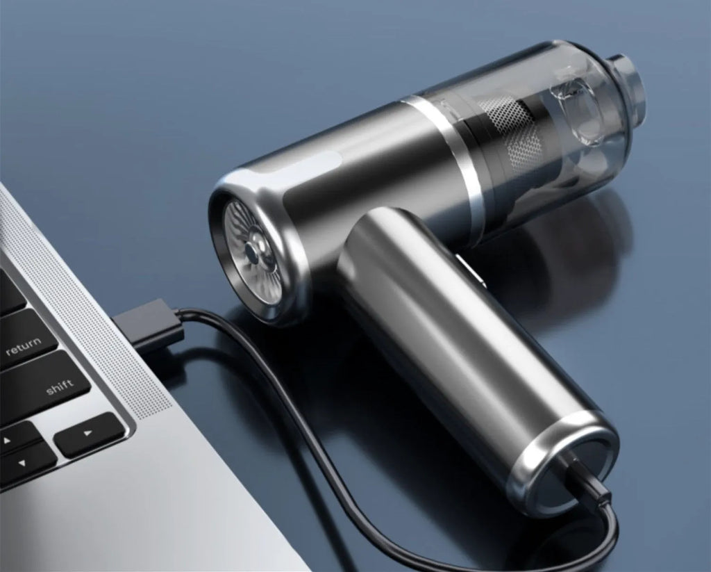 Cordless handheld car vacuum cleaner with wireless charging and 45000Pa suction power