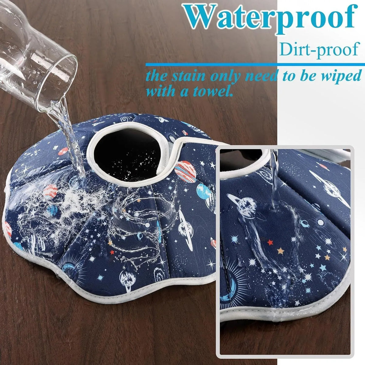 Soft adjustable fabric cat recovery collar cone in Constellation colour for post-surgery protection