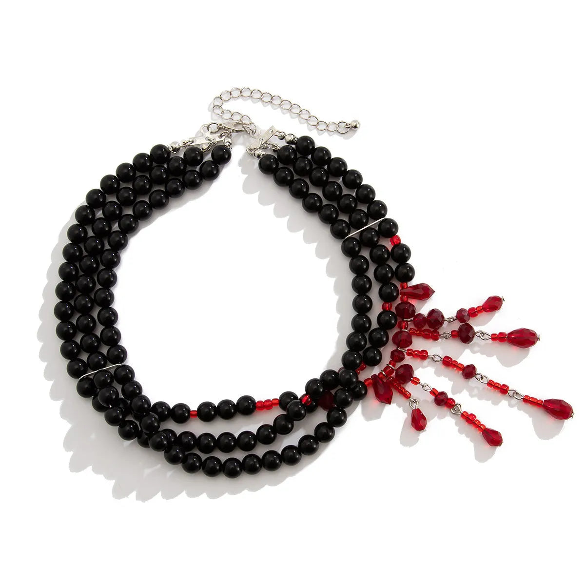 Halloween blood drop necklace with crystal pendant and imitation pearls on adjustable chain