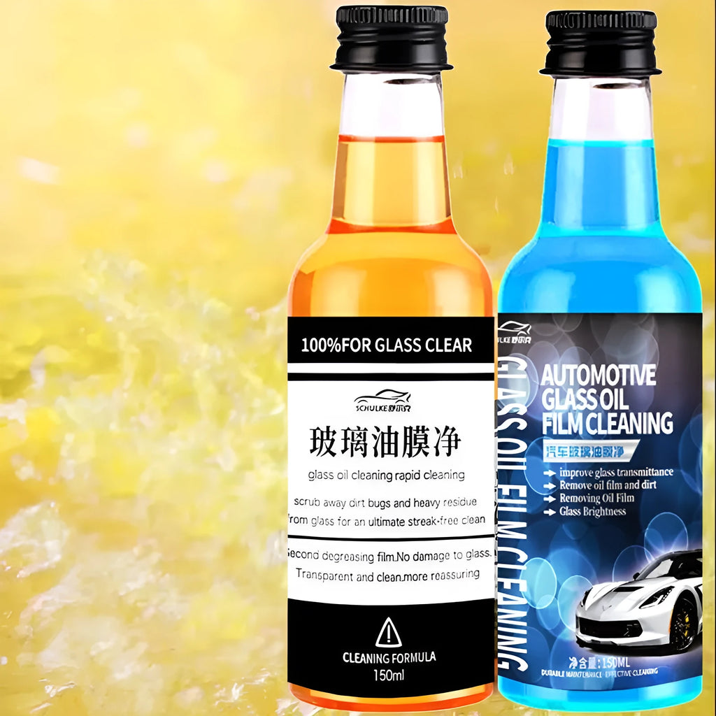 150ml glass oil film remover spray bottle for car windscreens and windows in yellow or blue packaging