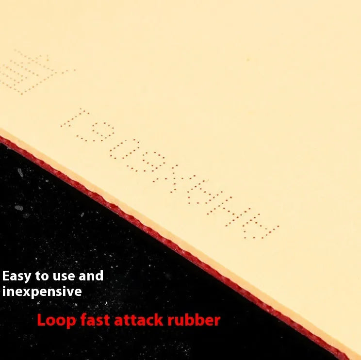 Fast Attack Sticky Classic-50 table tennis racket with anti-rubber in red or black, thick or medium thick options.