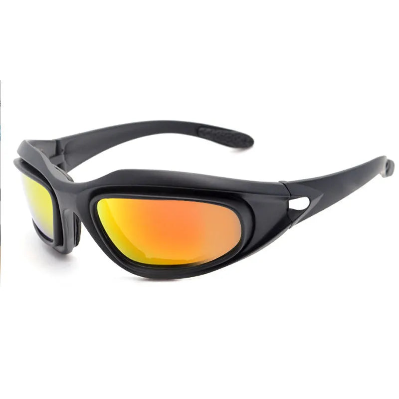 Polarised tactical sports sunglasses with PC frame for outdoor cycling and dustproof protection