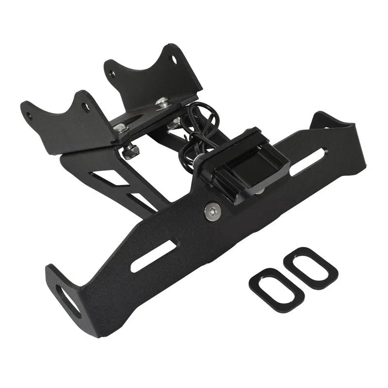 Black aluminium alloy licence plate bracket for Honda motorcycles with fixed style design