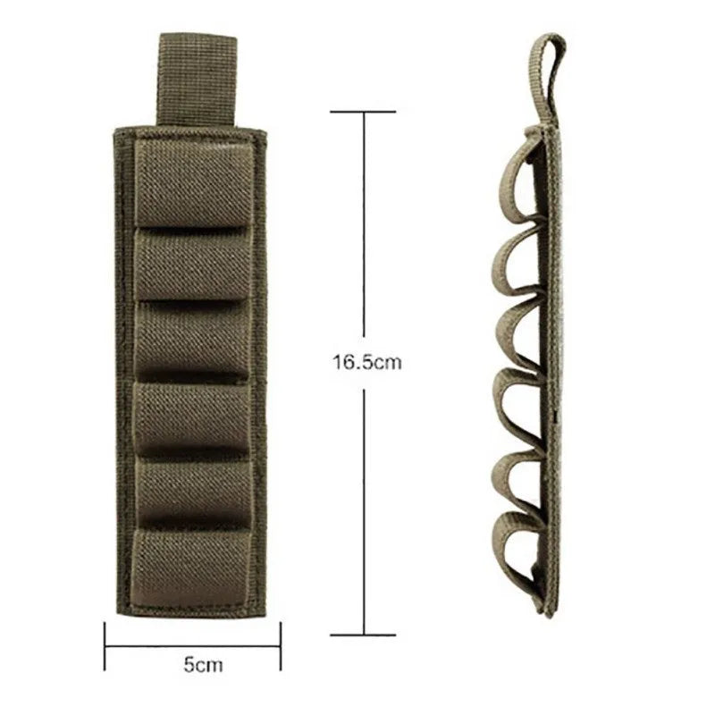 Tactical 6-hole nylon organiser bag in army colour with slots for tools