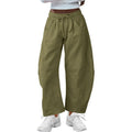 Loose cropped sweatpants with drawstring elastic waistband and side pockets in multiple colour options