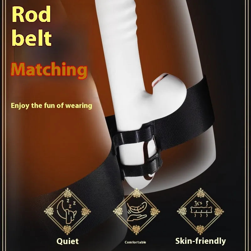 Black knitted belt adult toy strap with appliance attachment hardware