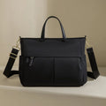 Women's Oxford cloth laptop briefcase in black colour with open outer pocket