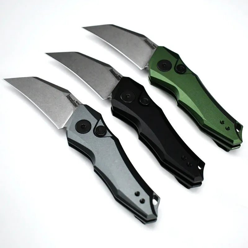 Outdoor folding pocket knife with 150mm length in black, grey, or green colour options