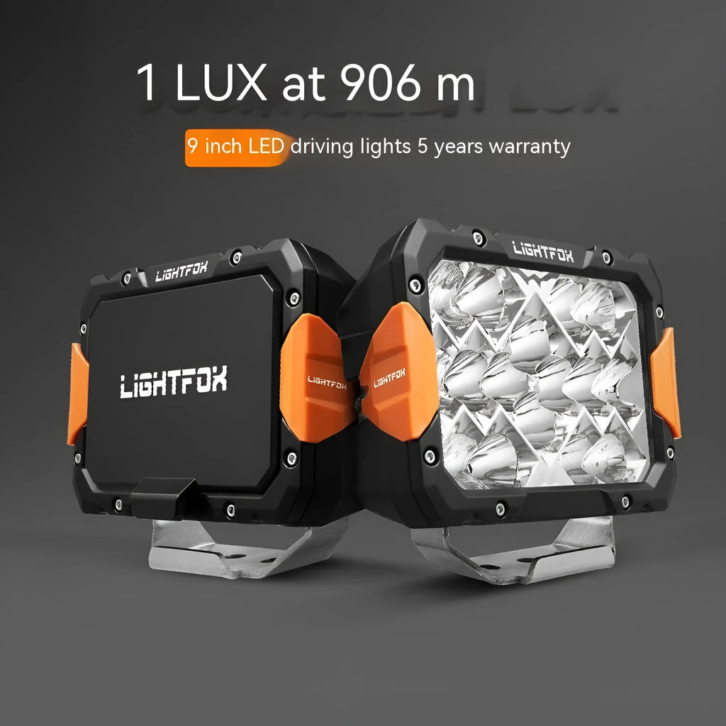 Black aluminium LED front bumper lights with six LED chips for off-road vehicles