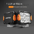 Black aluminium LED front bumper lights with six LED chips for off-road vehicles