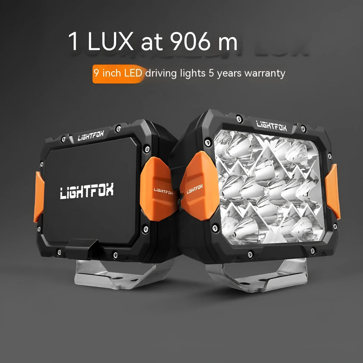 Black aluminium LED front bumper lights with six LED chips for off-road vehicles