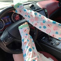 Printed ice silk sun protection oversleeves in floral fireworks leaf sunflower peach magnolia or solid colour designs