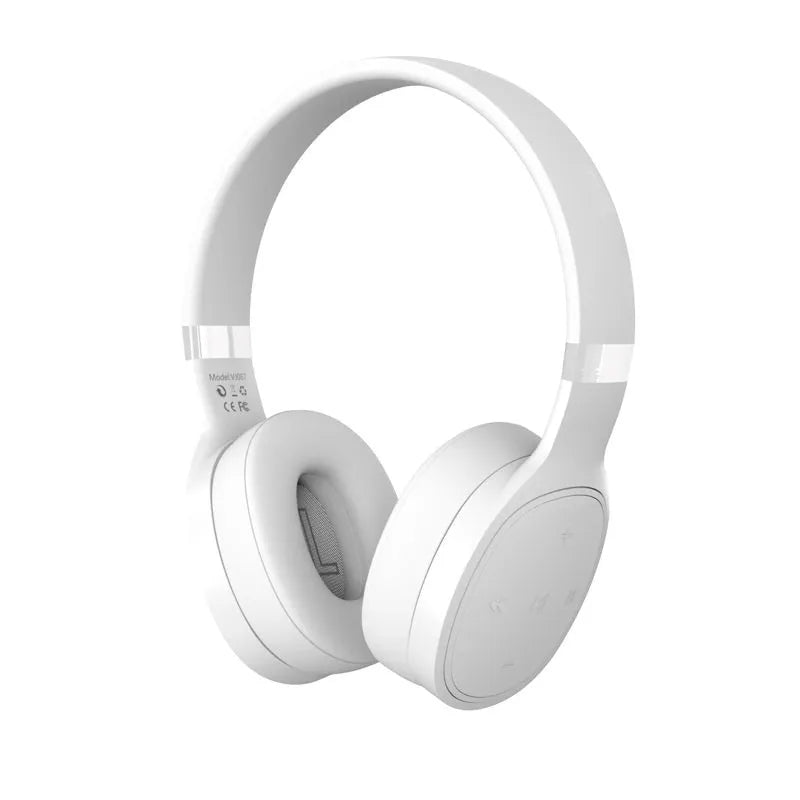 Folding wireless Bluetooth sports headset in black, shown with earcups folded for compact storage.