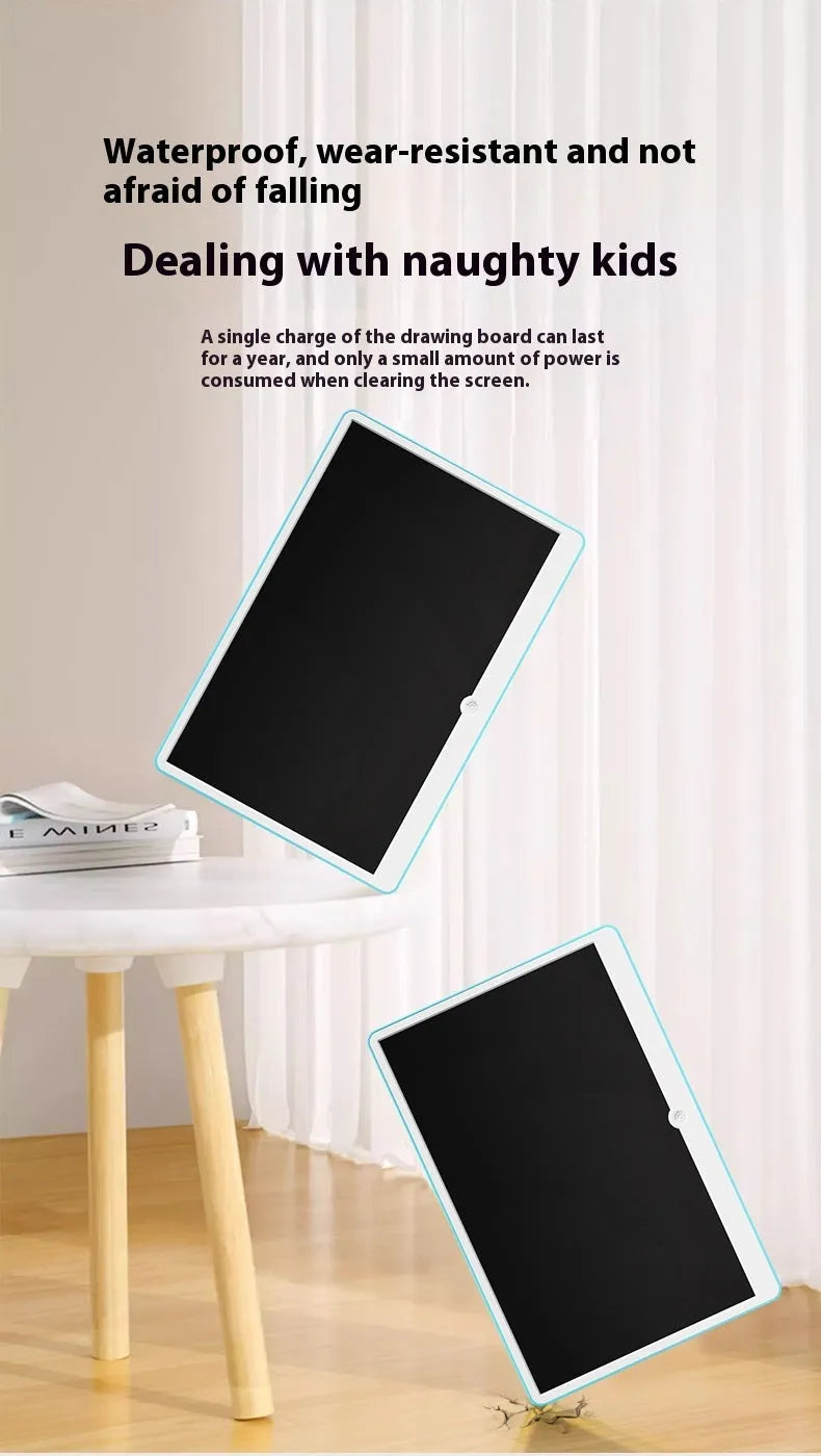 19-inch LCD drawing board in blue and white with stylus for children's creative sketching