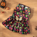 Halloween dog costume with angel wings in bright pumpkin orange or bat print design