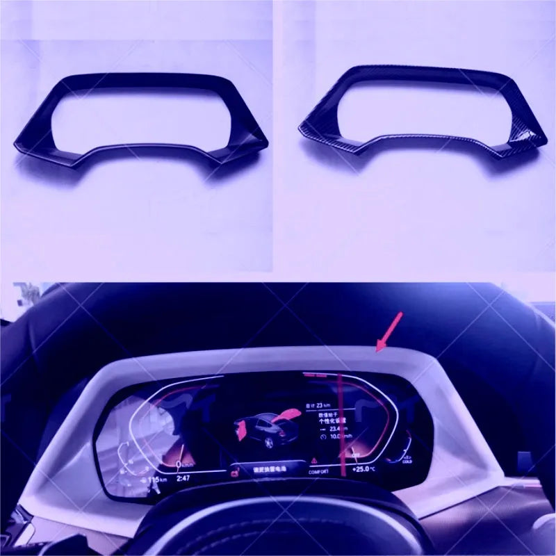 BMW X5 dashboard decorative frame in carbon fibre or peach wood ABS finish