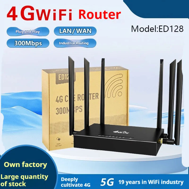 Industrial iron box 4G router with removable sucker antenna and DC power port