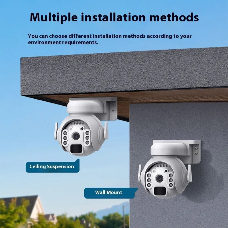 Solar-powered outdoor security camera with 3MP HD and full-colour night vision, shown in camouflage finish.