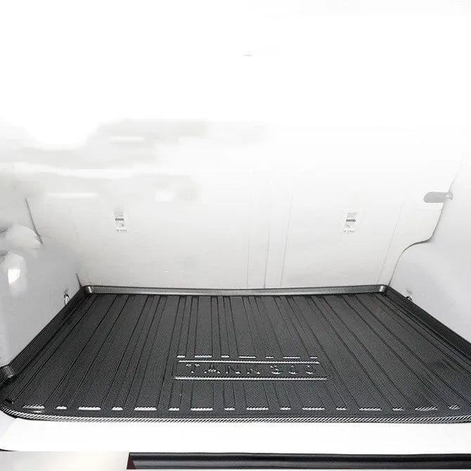 Black TPE car boot liner pad with carbon fibre texture pattern for vehicle floor protection
