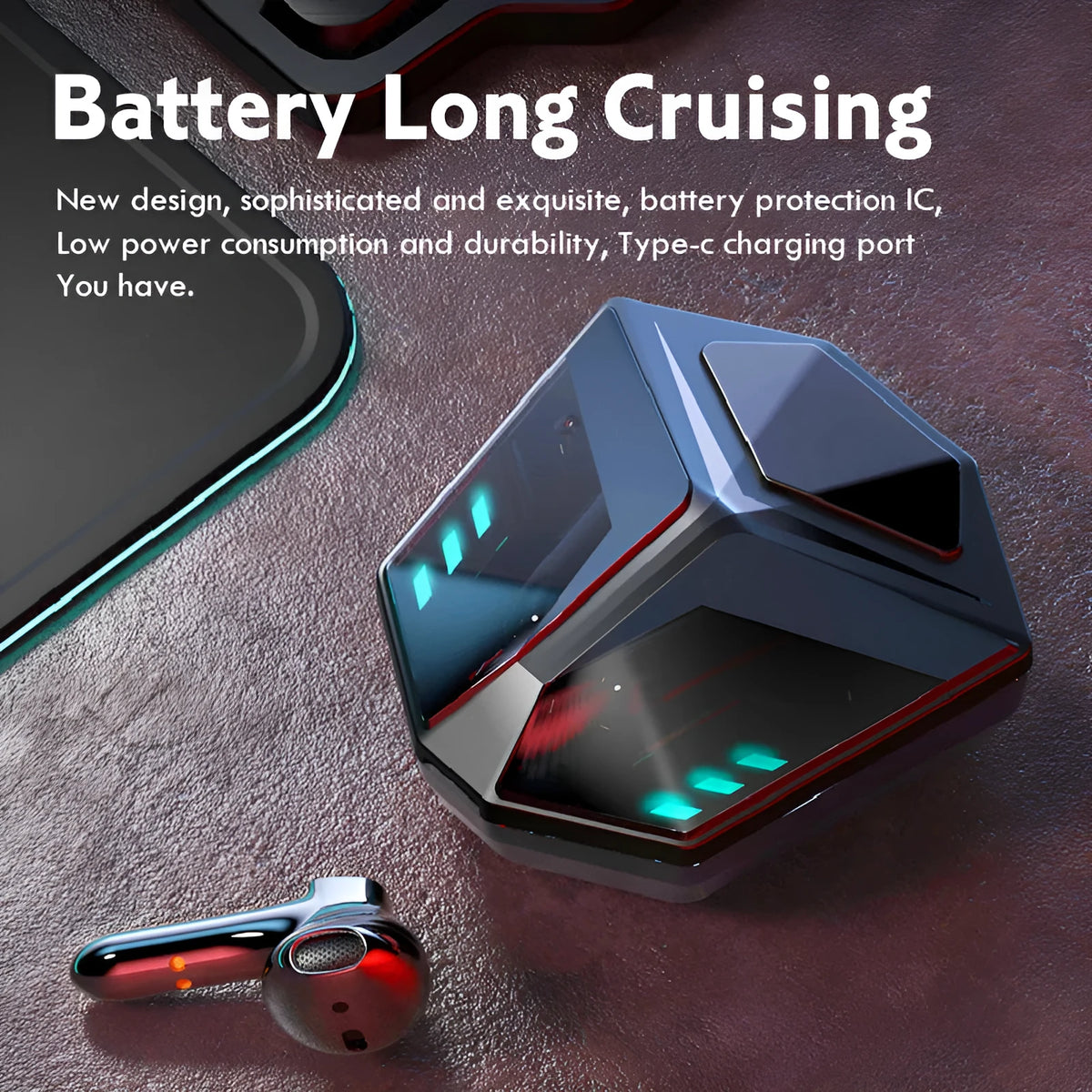 Wireless Bluetooth gaming headset with minimalist design and noise reduction technology