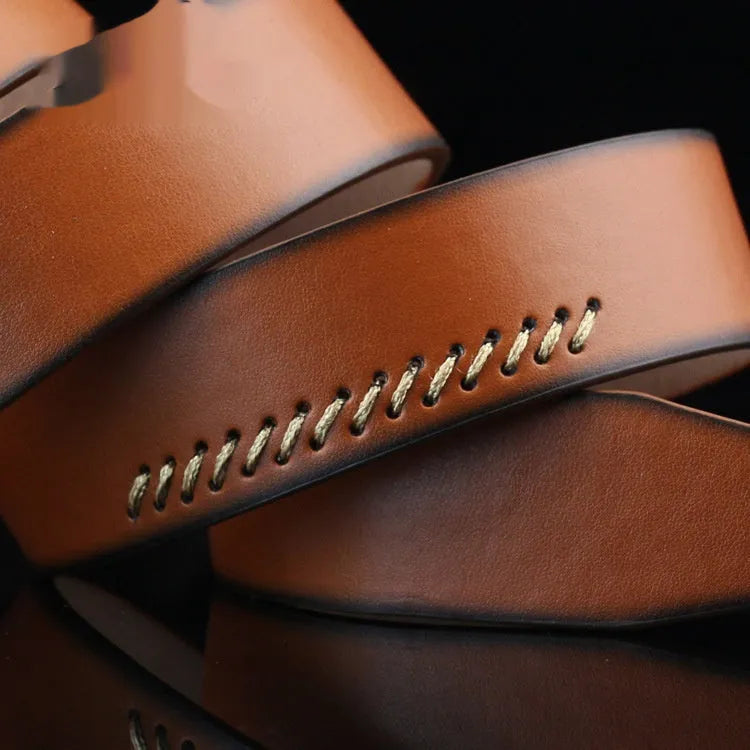 Men's retro style pin buckle belt in imitation leather with alloy buckle