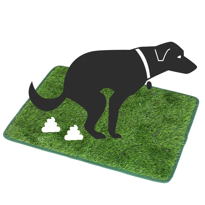 Artificial grass dog toilet training mat with drainage holes and plastic base in three size options