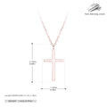 Simple glossy cross pendant on an adjustable O-chain sterling silver necklace in gold plating