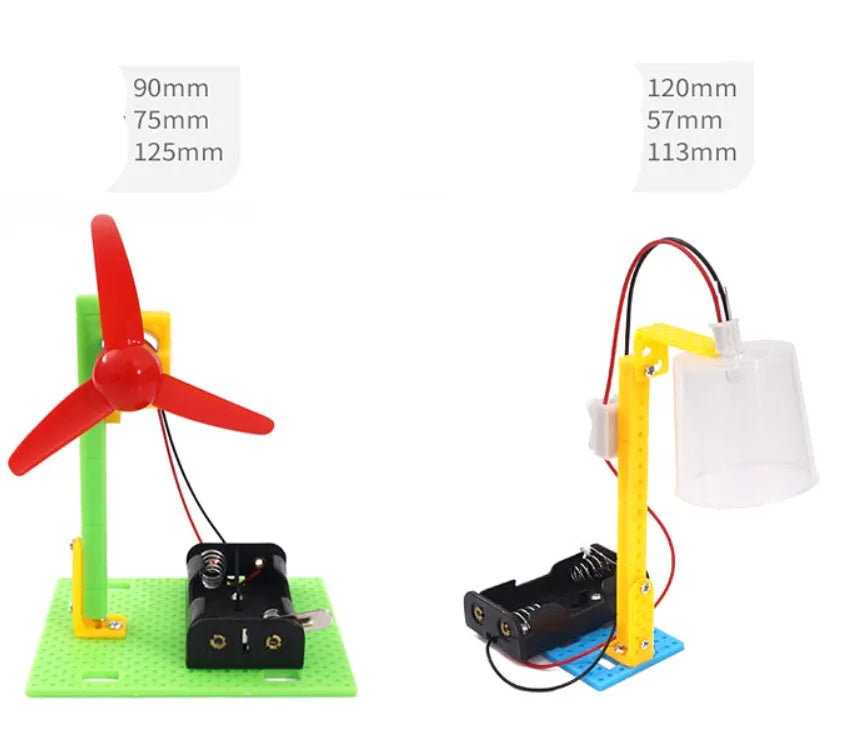 DIY plastic assembling building blocks science experiment teaching aids kit in 29x22x4cm box