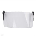 Transparent PC guide rail helmet mask with semi-rimless design measuring 30 by 15 cm