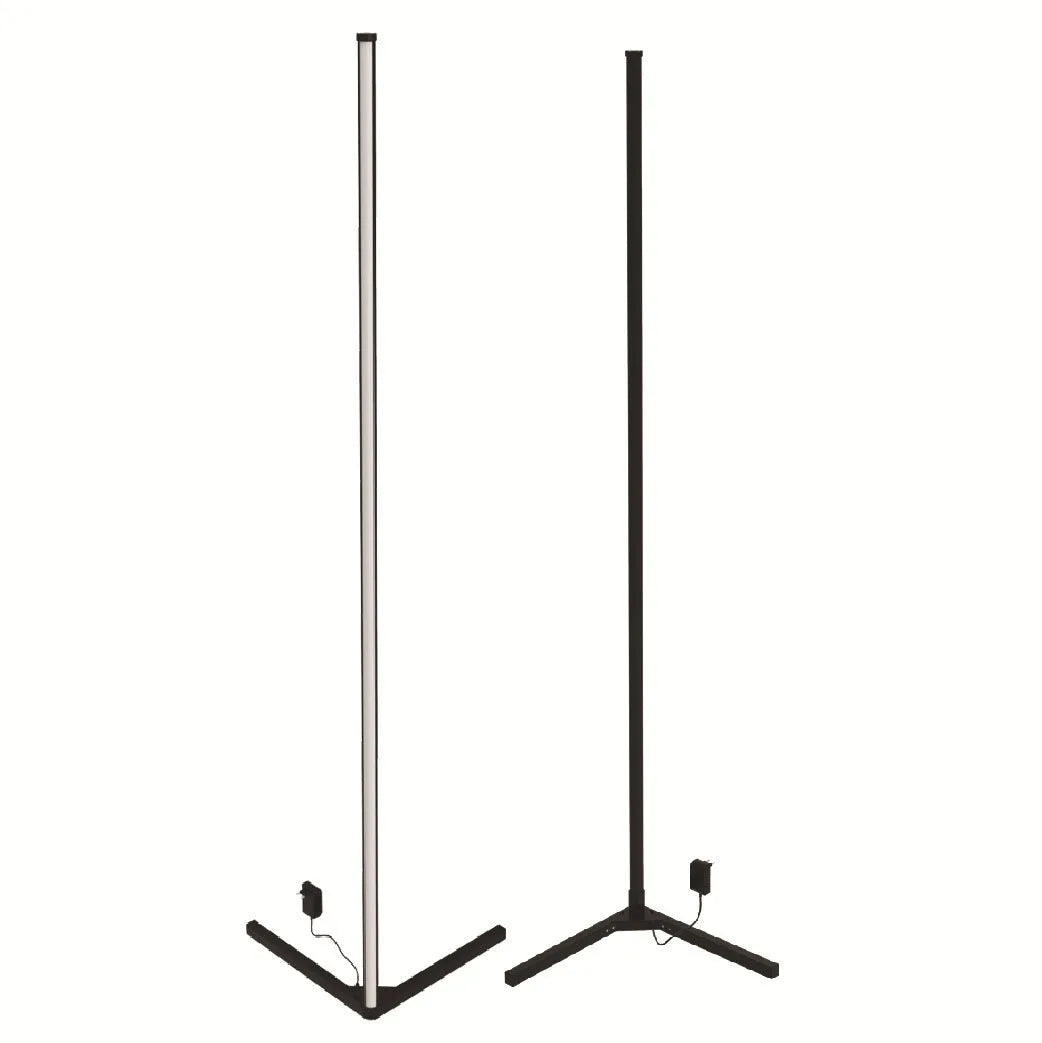 Black smart RGB atmosphere floor lamp with aluminium alloy body and silicone shade