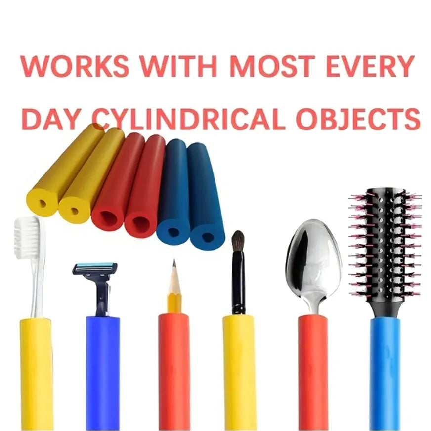 Set of black rubber grip hoses for utensil handles, showing inner diameter options of 10mm and 18mm.