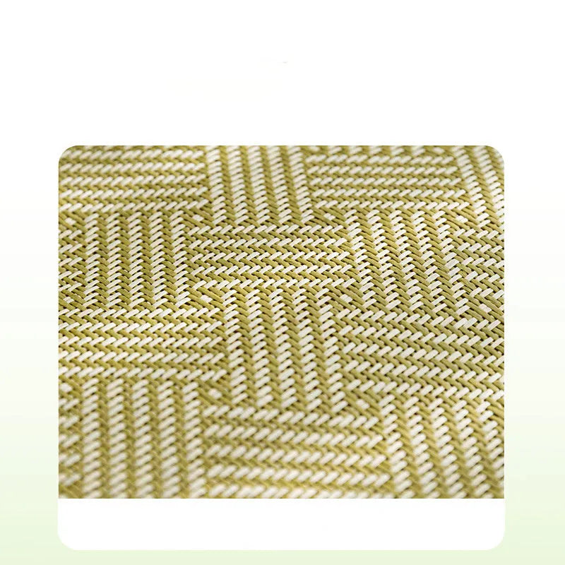 Green fruit-design pet bed with raised backrest, size L shown next to a teddy dog.