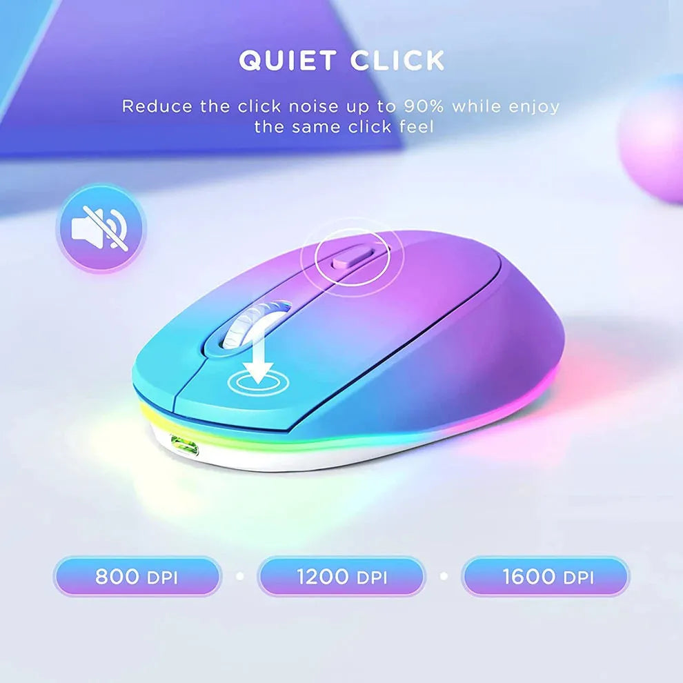 24g wireless optical mouse in various colours with USB charging cable