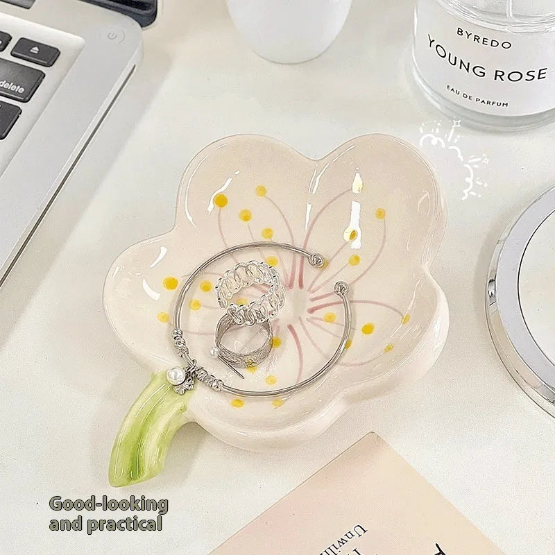 Yellow porcelain storage tray with optional night lamp in modern simplicity design