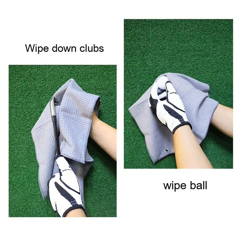 Waffle weave golf ball cleaning cloth towel in various colours with textured surface