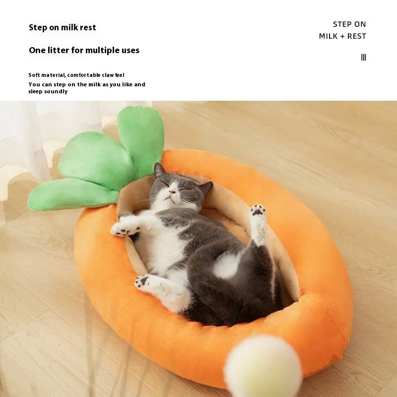 Cartoon carrot pattern removable washable dog mattress in cloth material