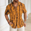 Men's anti-wrinkle summer shirt with 3D printed stripes in polyester fabric available in four colours