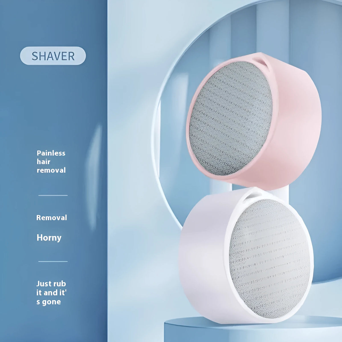 Nano glass 2-in-1 style epilator and dead skin remover foot grinder device.