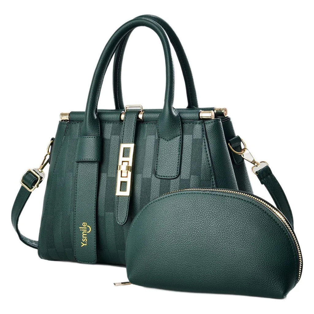 Round PU leather crossbody handbag with suitcase design in eight colour options