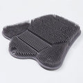 Blue silicone bath massage cushion with removable mat for back washing