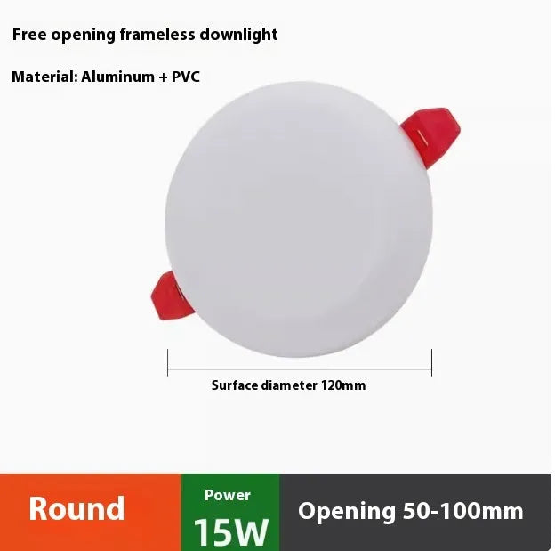 Ultra-thin aluminium LED panel light with circular and square shape options for ceiling mounting