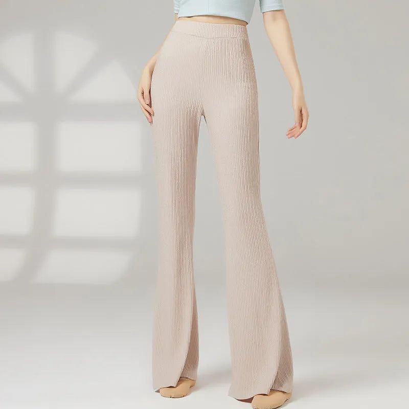 Women's classical dance practice pants in polyester fibre fabric available in five colours