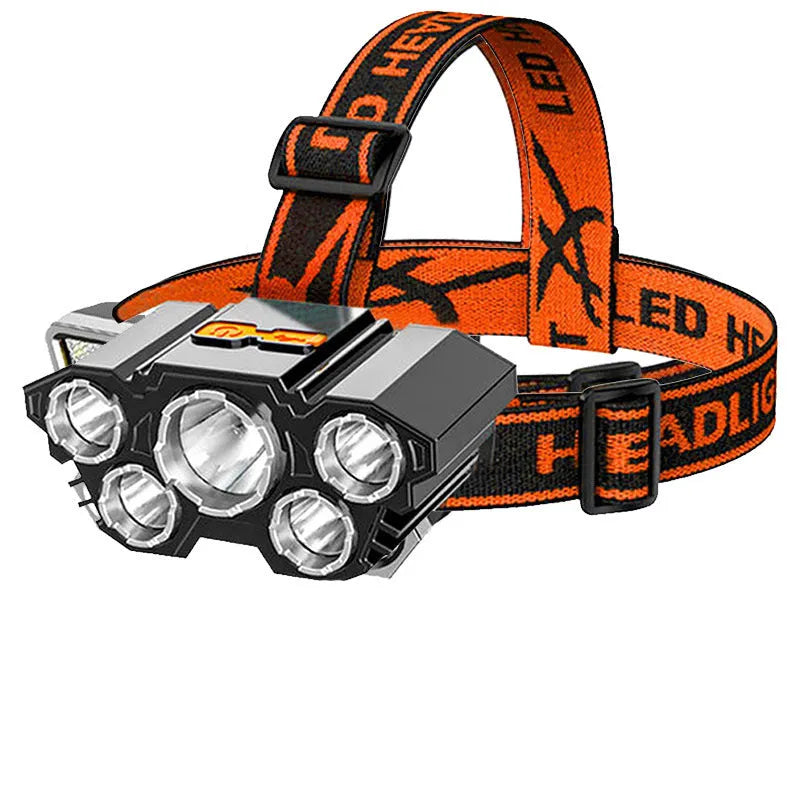 PVC construction head-mounted LED miner's lamp with 10W power and 2400 battery capacity