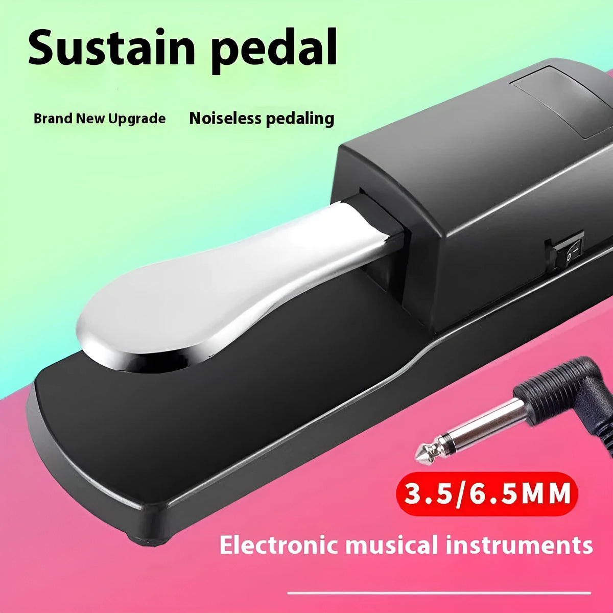 Black single leg sustain pedal for MIDI keyboards and electronic pianos