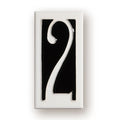 Handmade retro-style ceramic doorplate showing a number, measuring 76mm by 152mm.