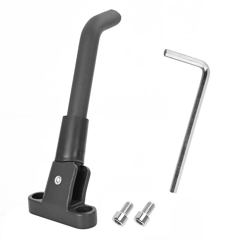 Aluminium alloy electric scooter foot brace in black, white and grey colours with mounting screws